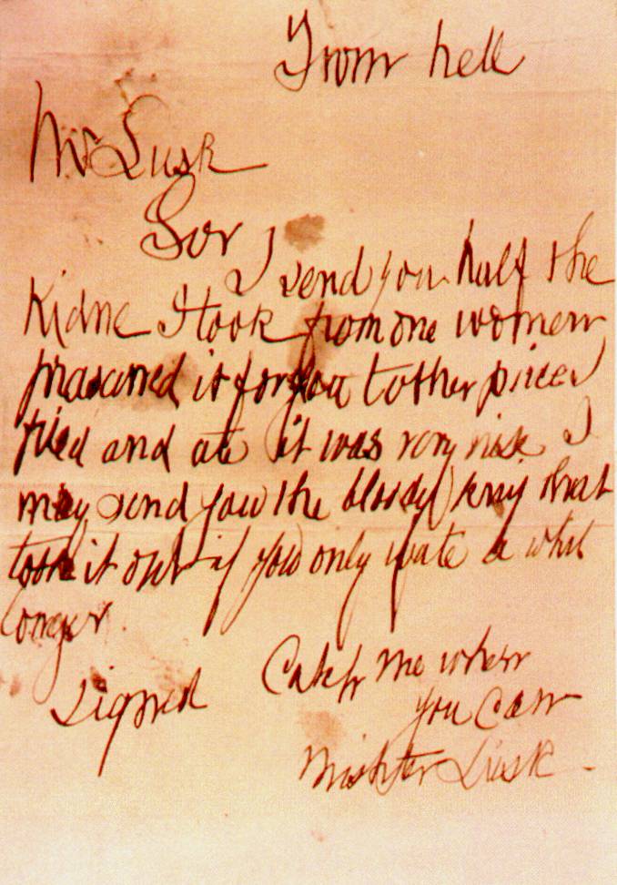 From Hell letter, Jack The Ripper 