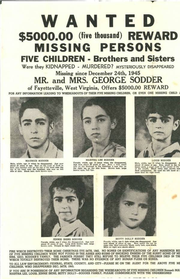 Postcard for missing Sodder Children