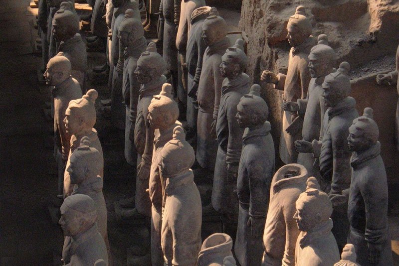 A rank of soldiers in Terracotta Army