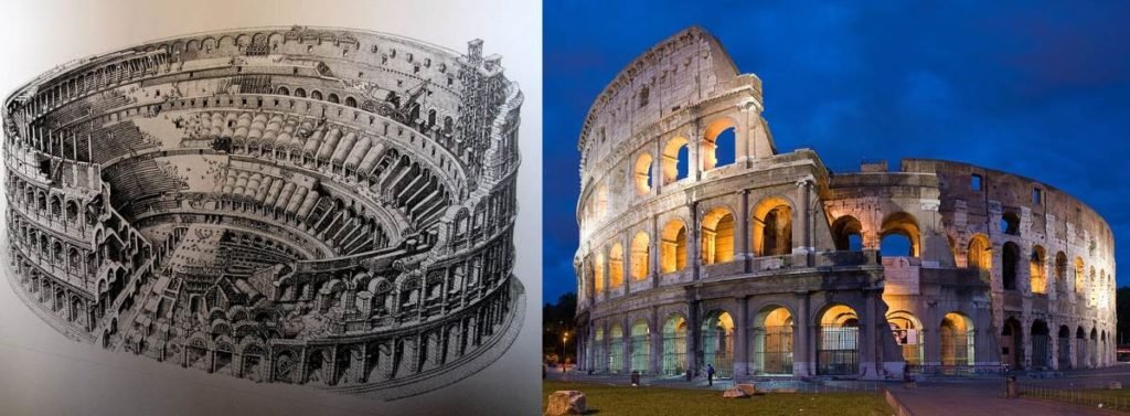 Drawing of Colosseum shown at Colosseum and Colosseum in 2007