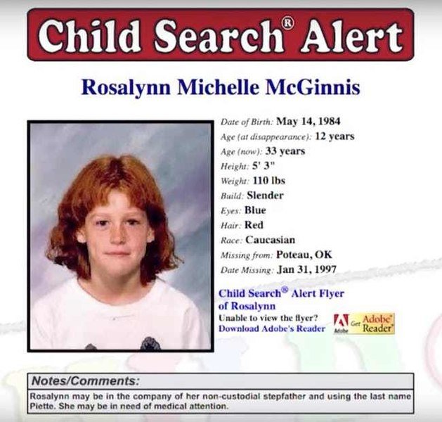 Rosalynn McGinnis search alert