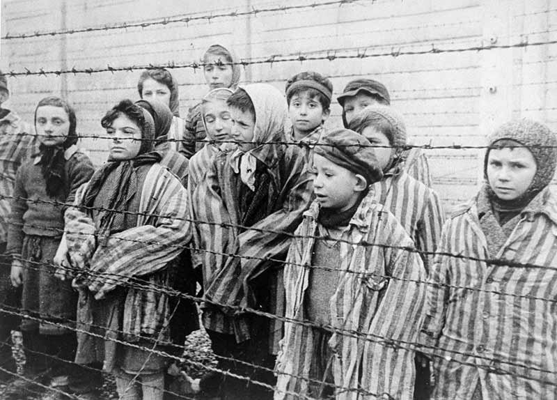 Jewish twins kept alive in Auschwitz for use in Mengele's medical experiments. The Red Army liberated these children in January 1945
