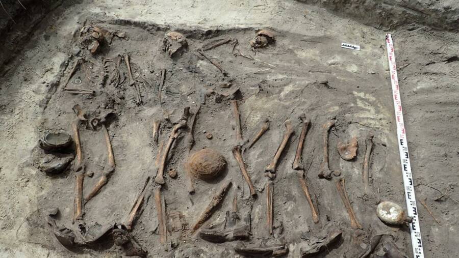 The skeletons of Nazi Soldiers were found side by side