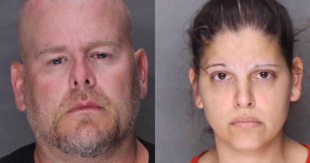 Scott Schollenberger Jr., 41 (left), and Kimberly Maurer, 35 (right), have been charged with homicide and child endangerment in the death of the man's 12-year-old son, Maxwell Schollenberger