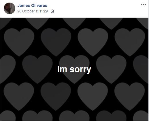 im sorry post on Facebook by James olivares