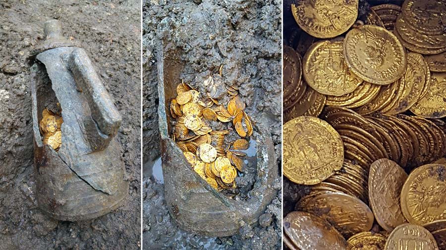 Roman Gold Coins found in the basement of an Italian Theater